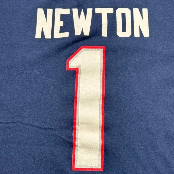 Cam Newton 1 New England Patriots NFL Team Apparel Shirt Mens S Blue Football - Picture 7 of 10